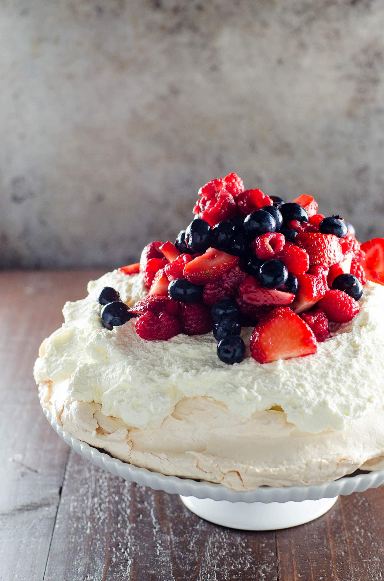 Classic Two-Egg Pavlova with Whipped Cream and Mixed Berries