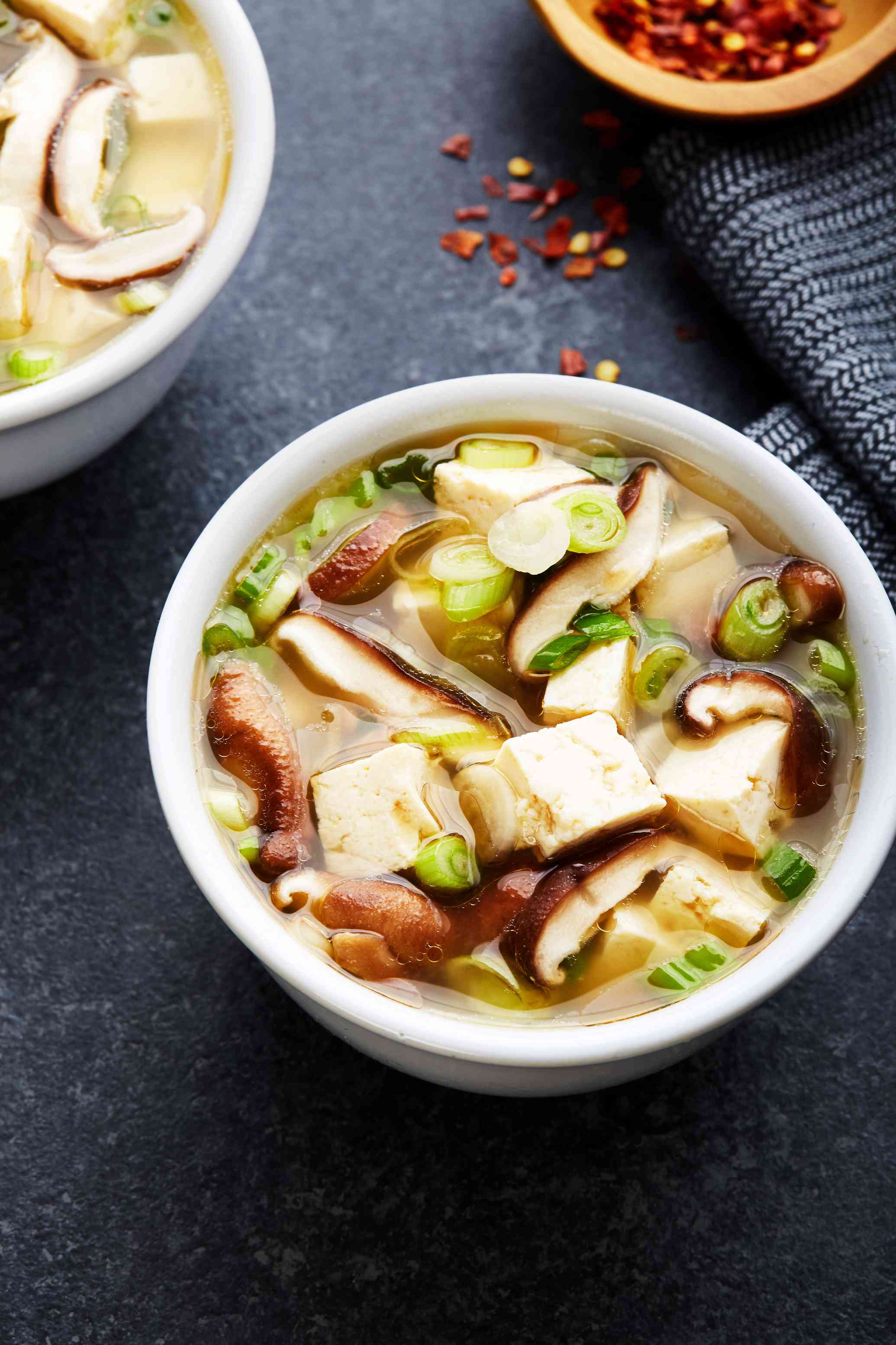 Spicy Garlic Miso Soup with Scallions