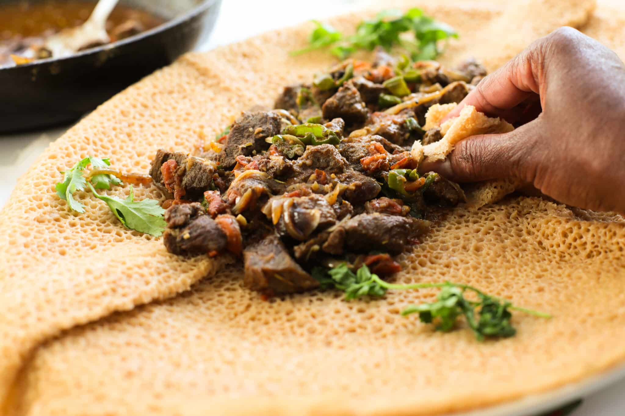 Simmered Ethiopian Tibs with Garlic and Rosemary