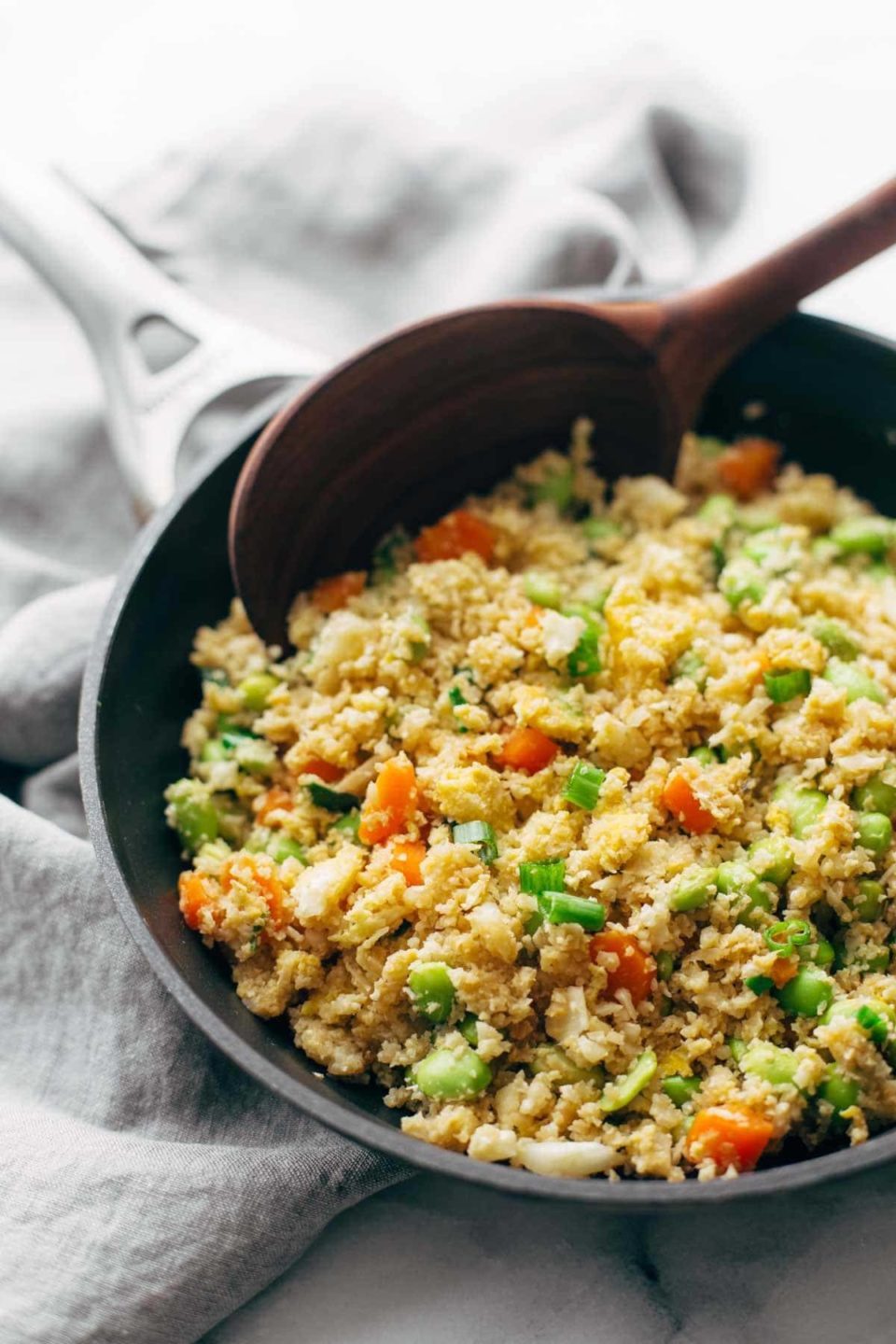 Stir-Fried Cauliflower Rice with Garlic and Ginger