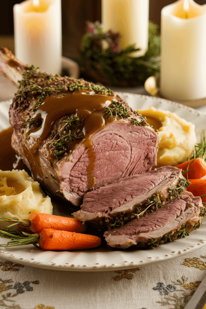 Herb-Crusted Easter Lamb Roast with Honey Glaze