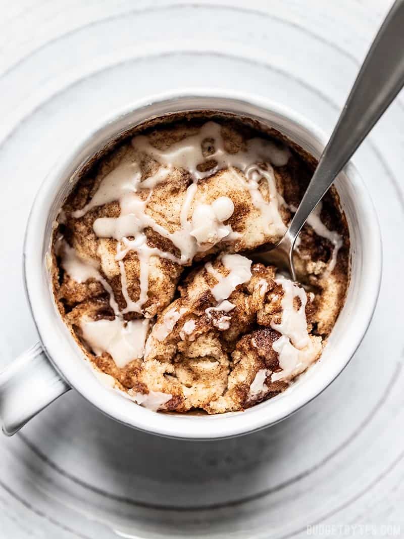 Microwave Mug Coffee Cake with Cinnamon Swirl