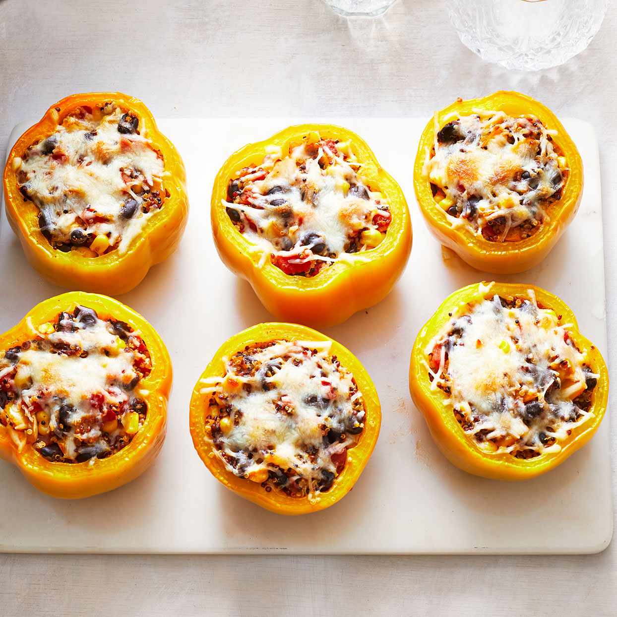 Half-Stuffed Bell Peppers with Quinoa and Mediterranean Herbs