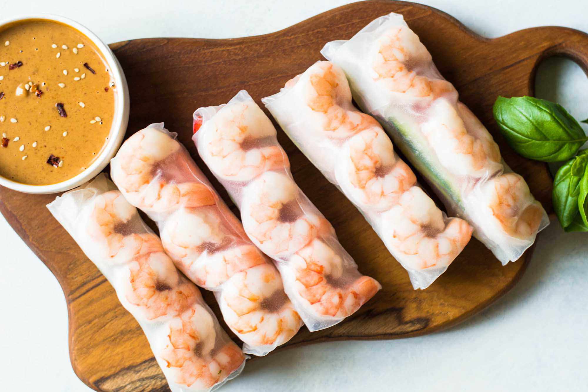 Steamed Vermicelli Rolls with Shrimp and Fresh Herbs