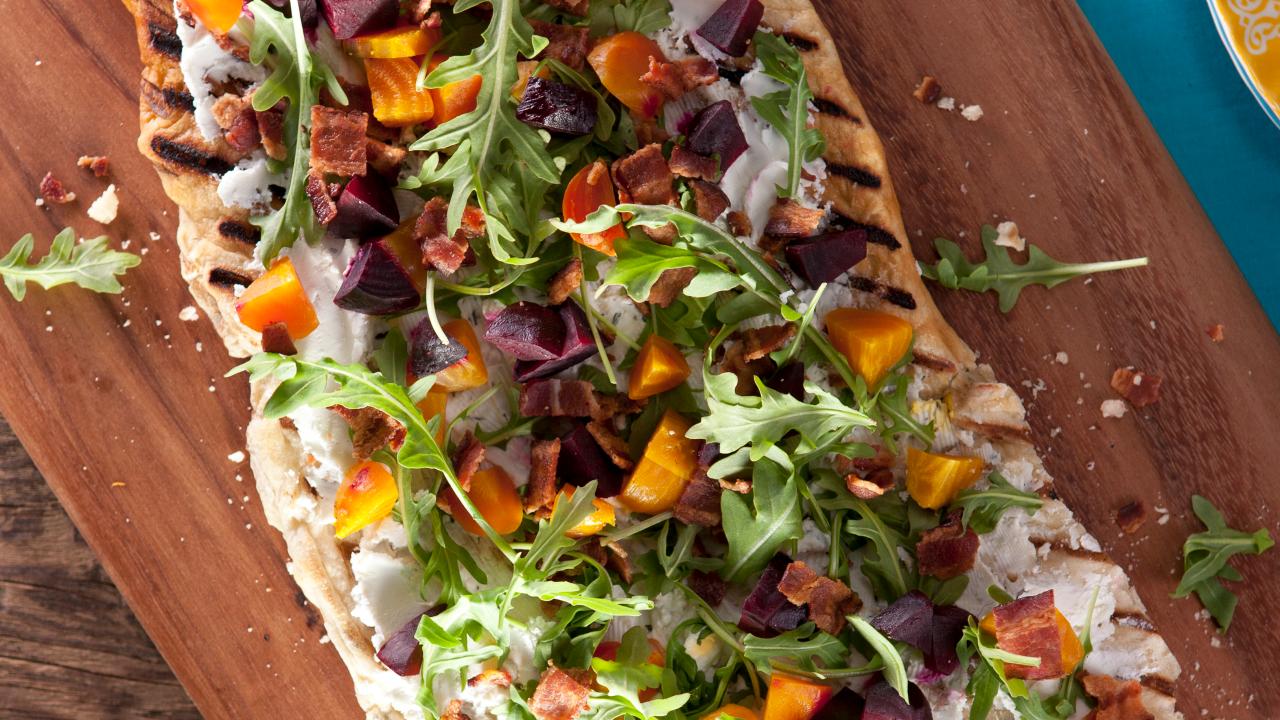 Pan-Seared Goat Cheese and Herb Flatbreads