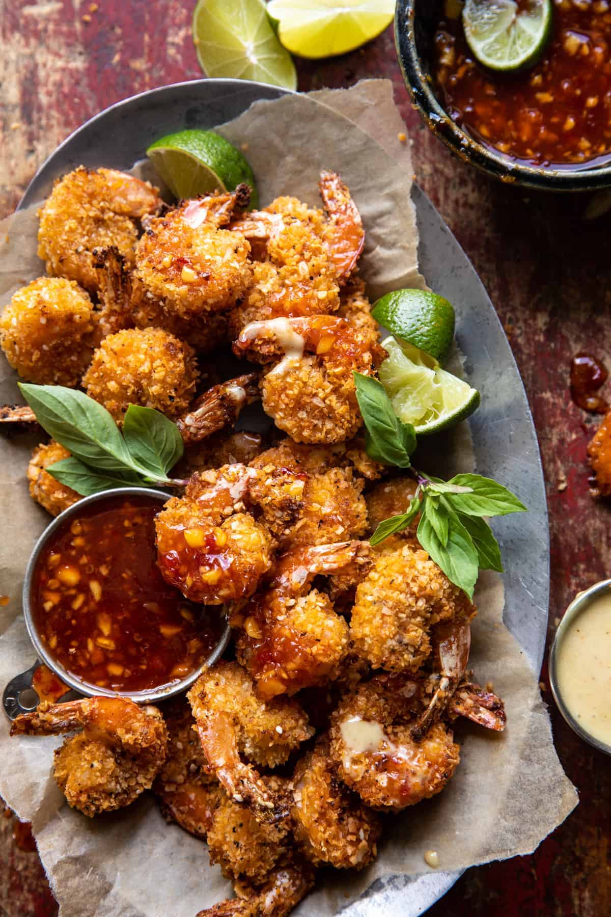 Coconut-Lime Tiki Shrimp Stir Fry with Pineapple Salsa