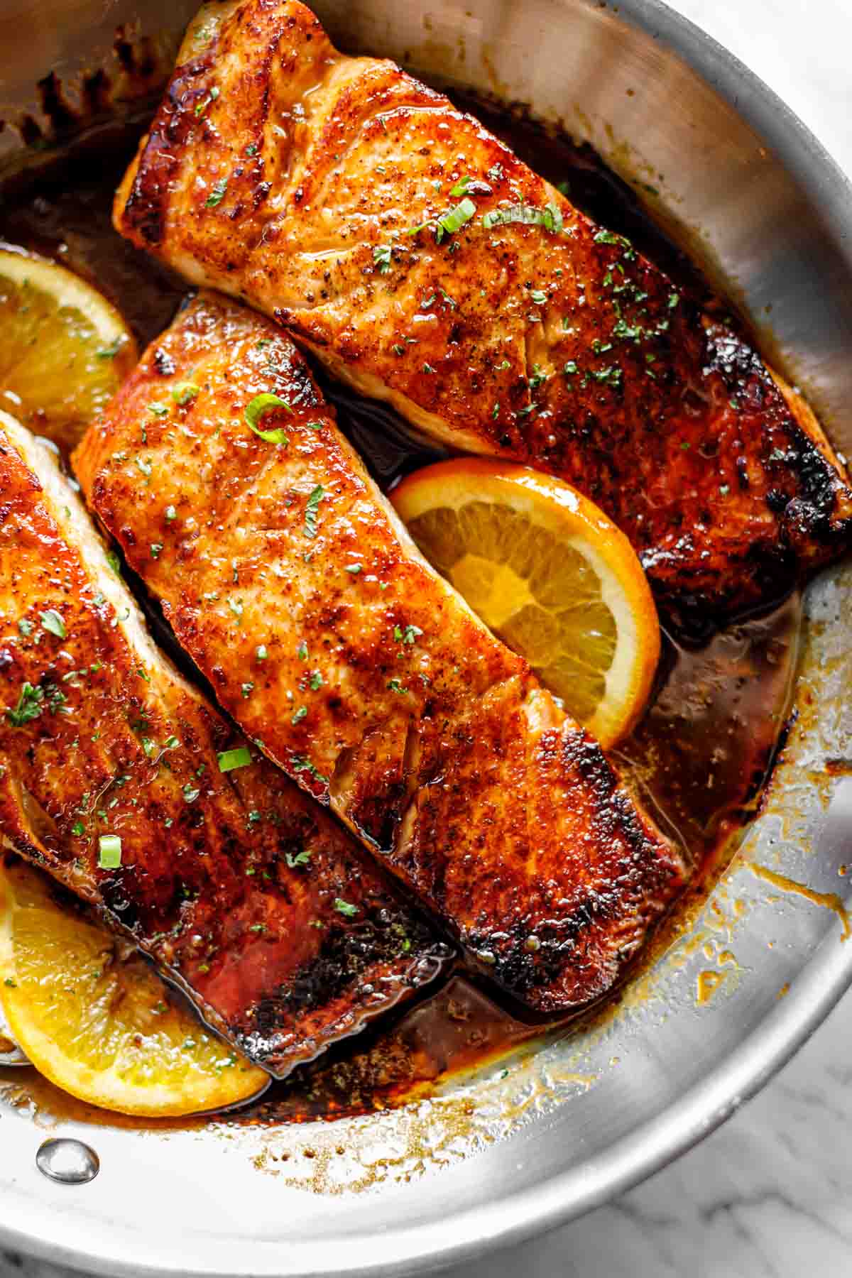 Half-Glazed Orange Soy Salmon Fillets