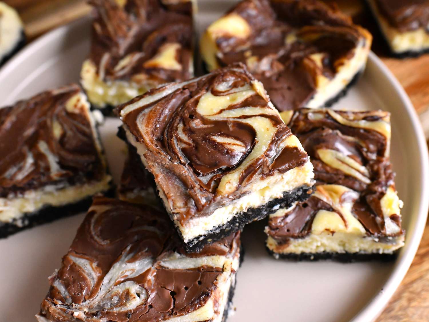 Half-Baked Chocolate and Vanilla Swirl Cheesecake Bars
