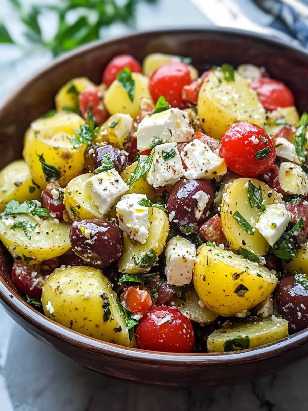 Lemon-Dill Greek Salad with Feta and Kalamata Olives