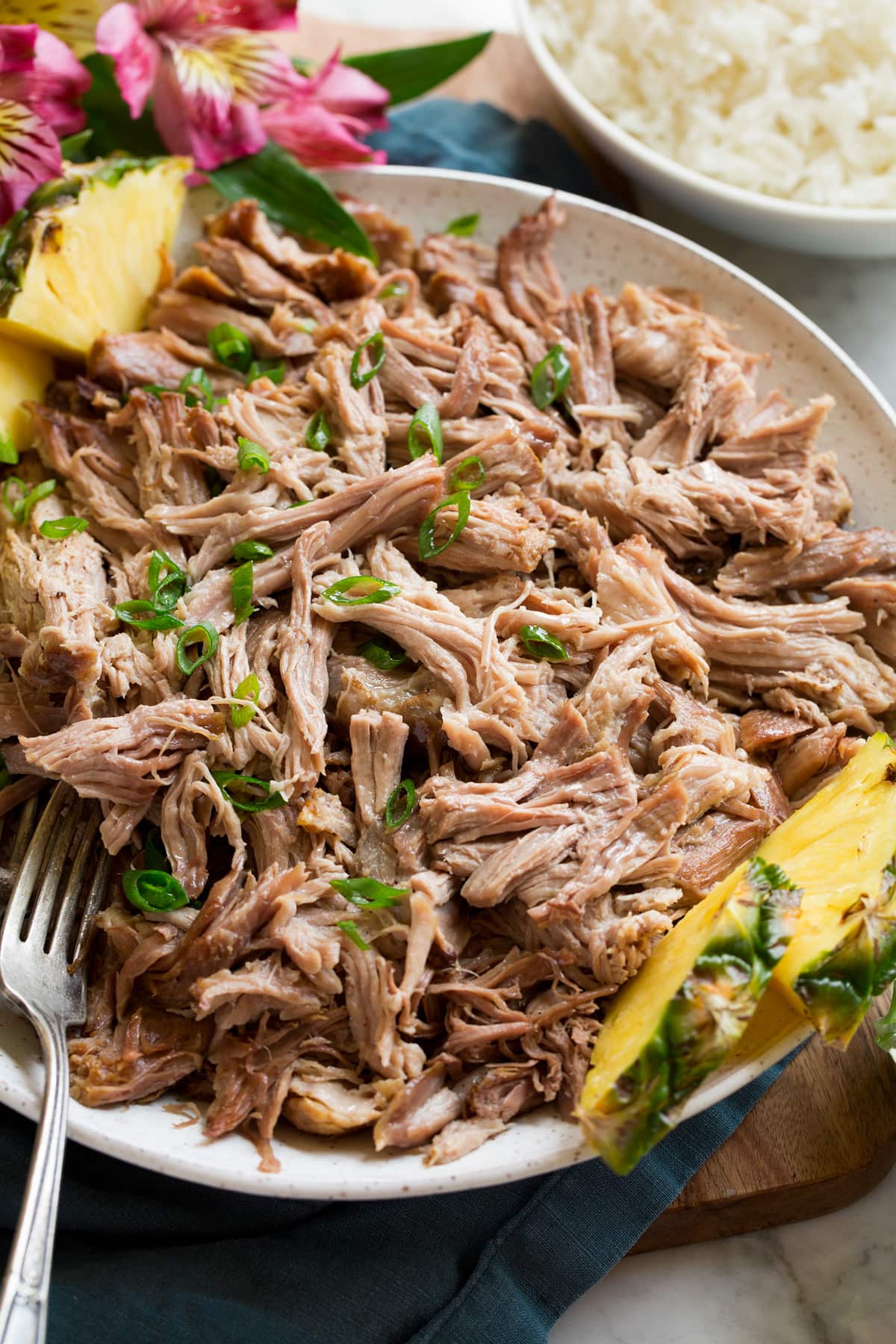 Slow-Cooked Luau Pork with Spiced Pineapple Salsa