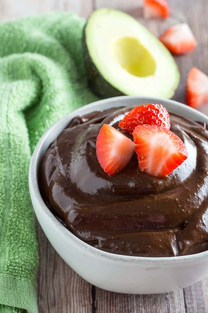 No-Bake Chocolate Avocado Pudding with Almond Butter