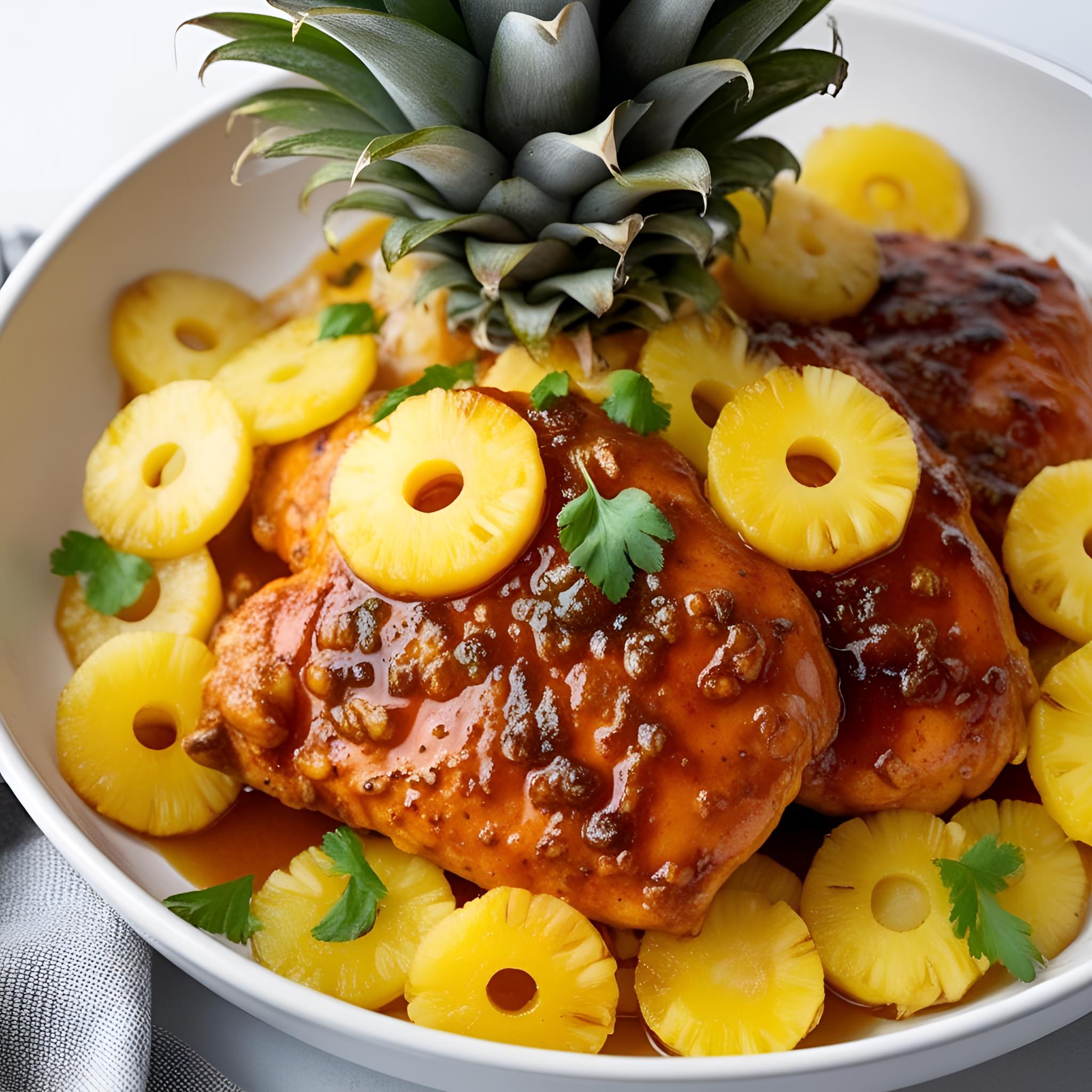 Caribbean Dark Rum-Spiced Pineapple Chicken