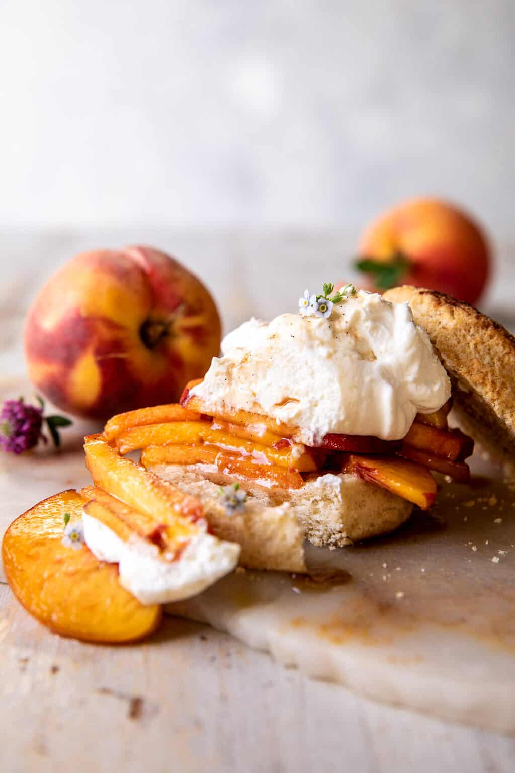 Baked Peach and Lavender Shortcakes
