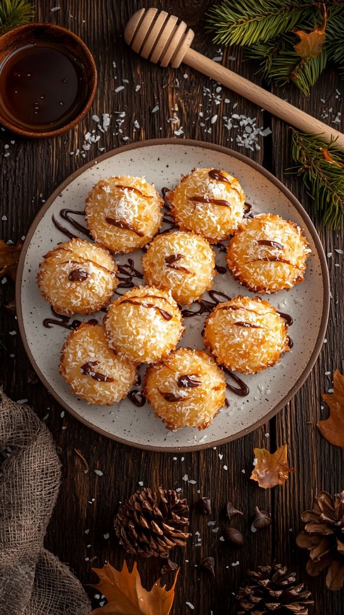 Toasted Coconut Macaroons with Lemon Glaze