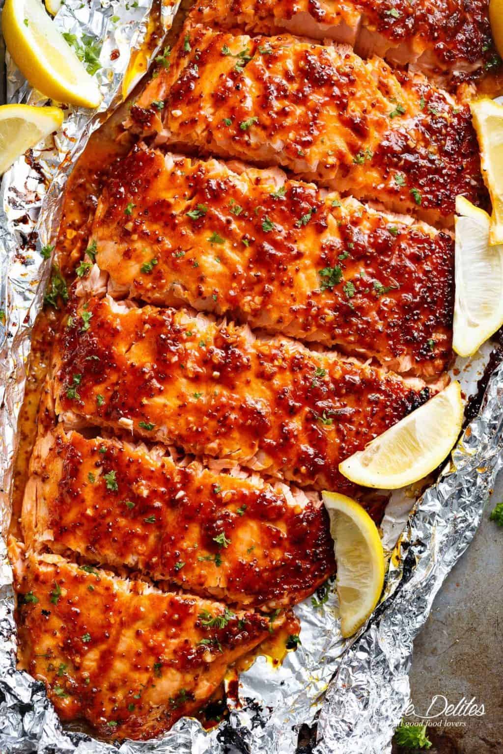 Honey-Mustard Glazed Salmon with Lemon-Dill Quinoa