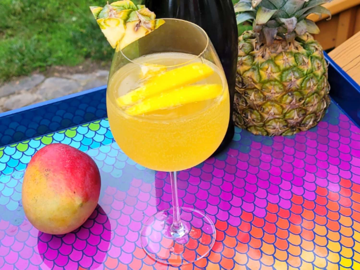 Sparkling Tropical Sangria Punch with Mango and Pineapple