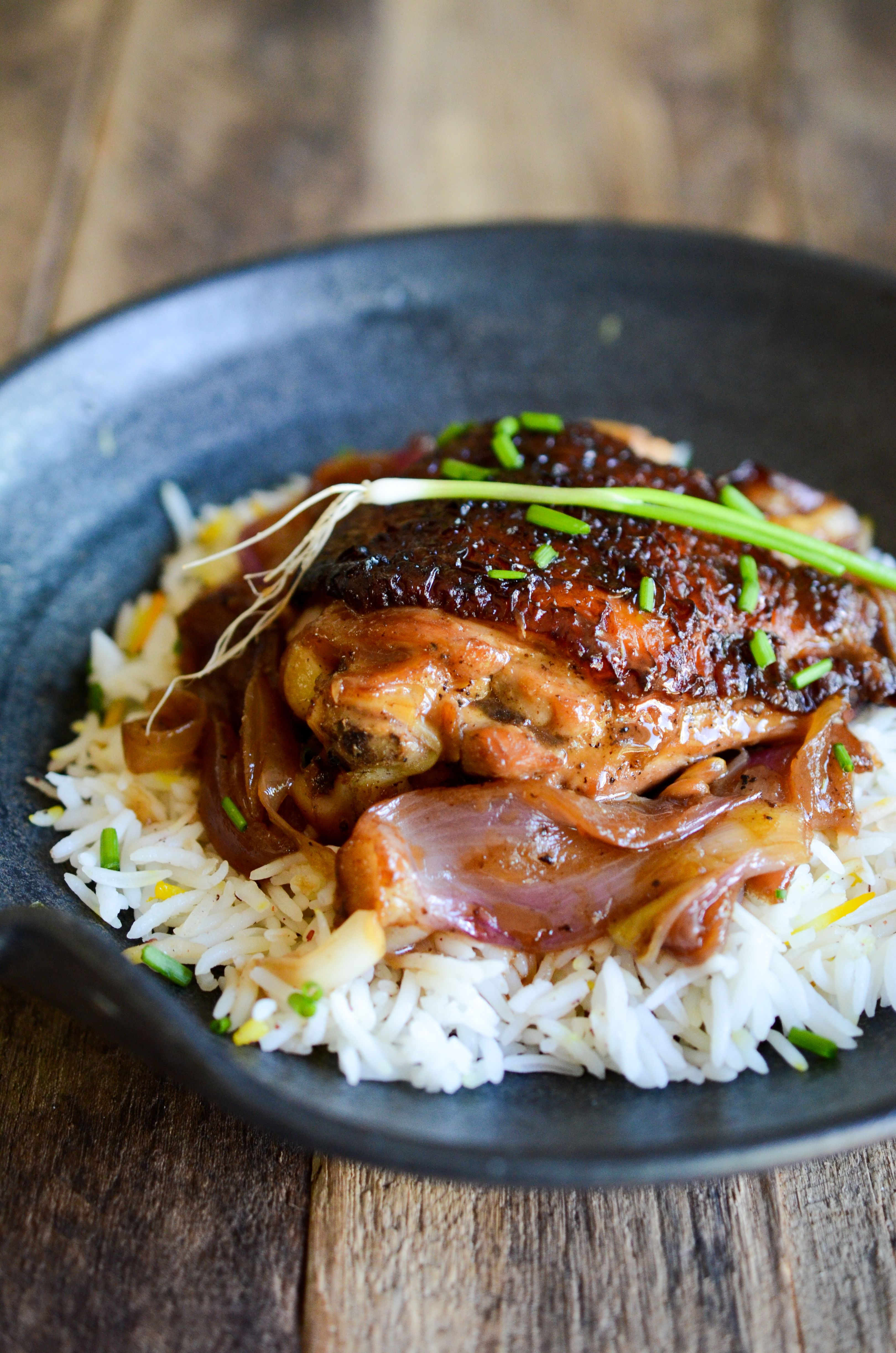 Honjozo-Style Sake-Braised Chicken with Pickled Ginger
