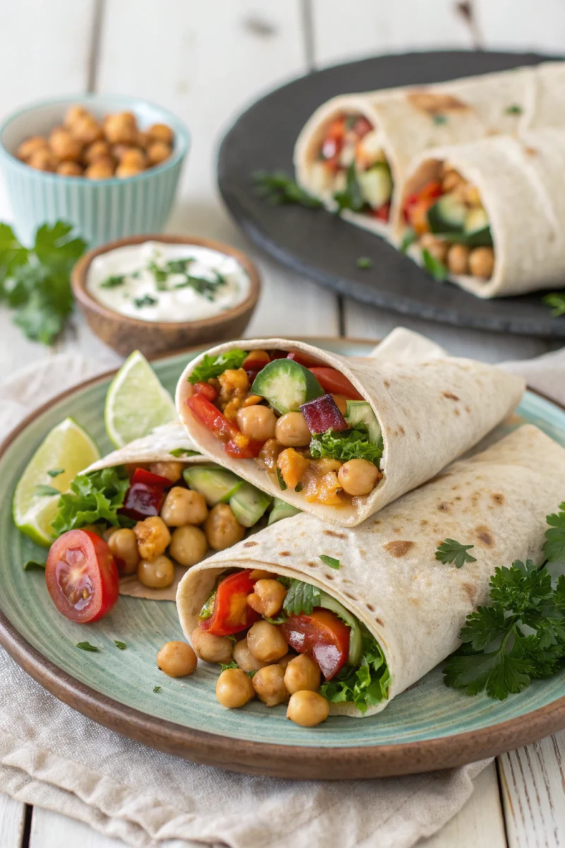 No-Bake Mediterranean Chickpea Wraps