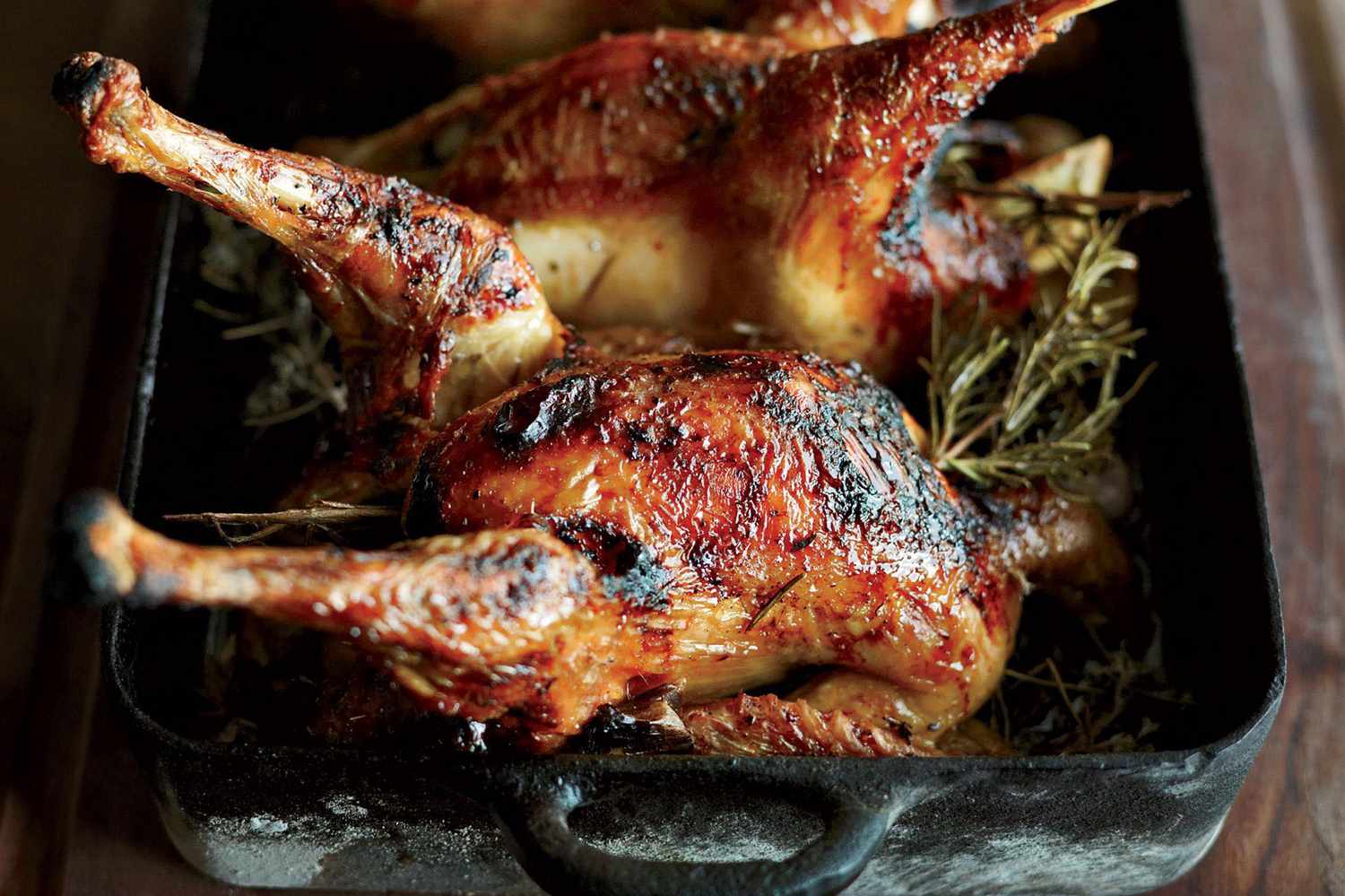 Citrus-Honey Glazed Roast Chicken with Thyme