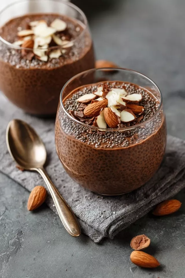 No-Bake Chia and Almond Sugar-Free Chocolate Pudding