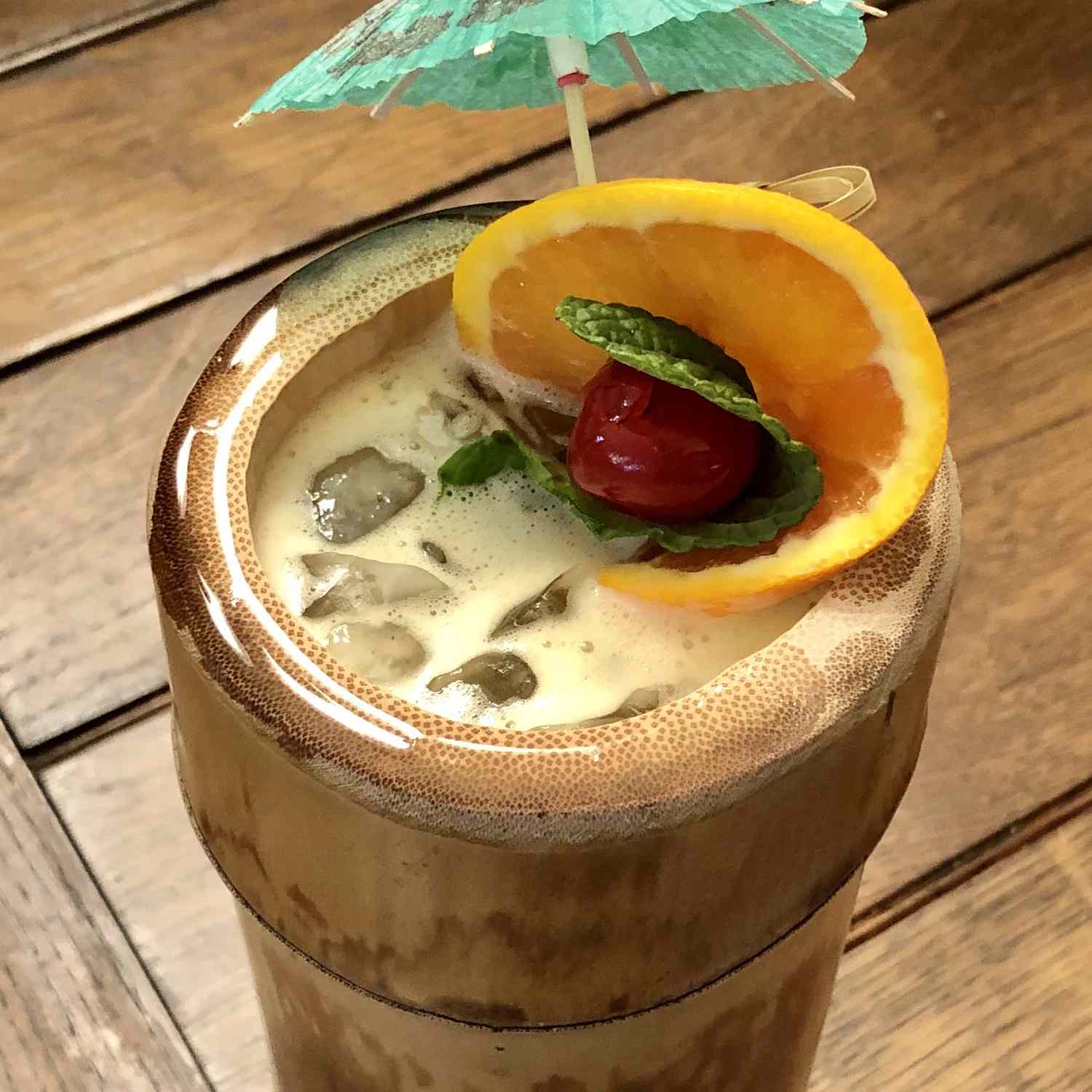 Spiced Tiki Torch Rum Cocktail with Citrus and Orgeat