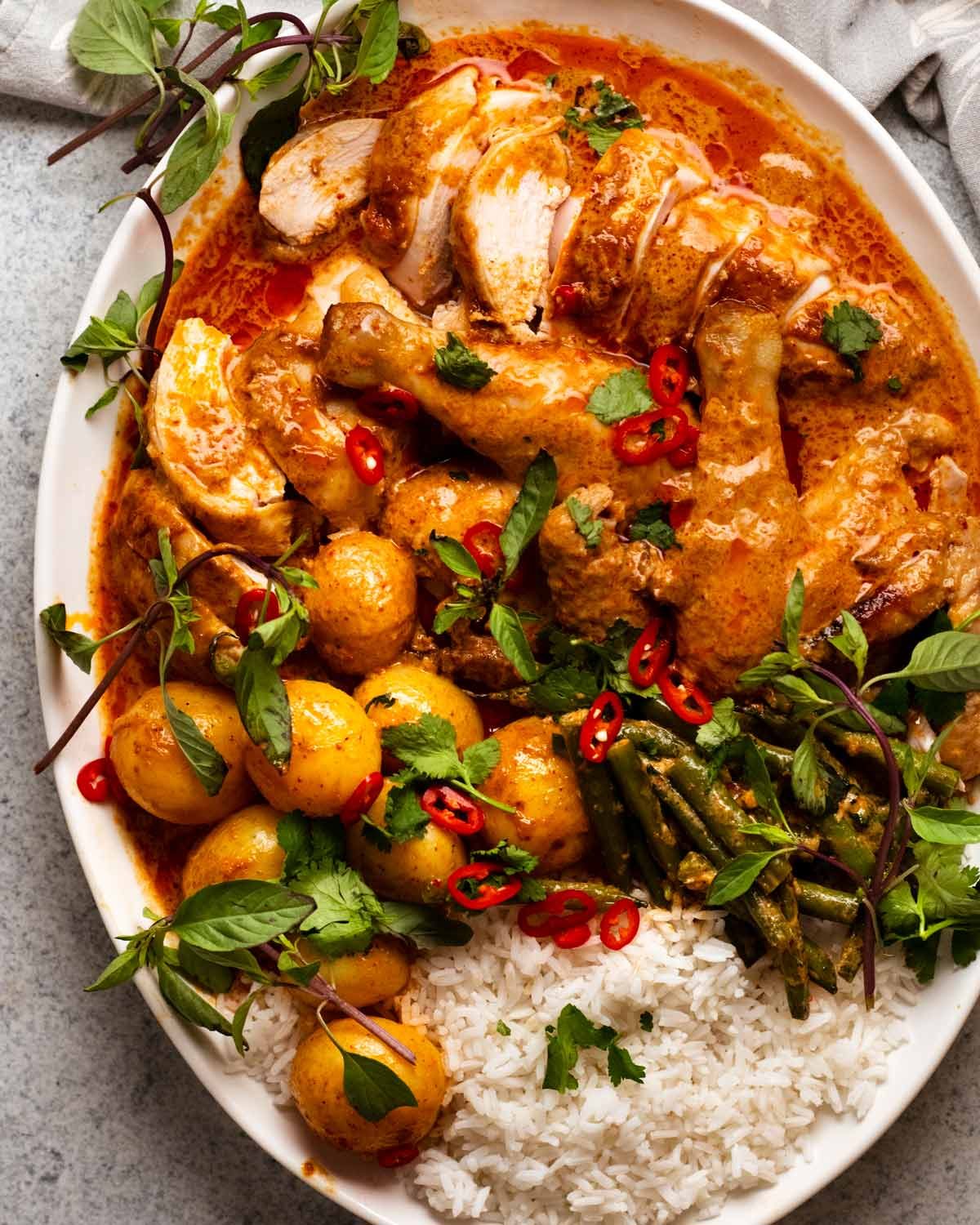 One-Pot Thai Coconut Curry Chicken with Jasmine Rice