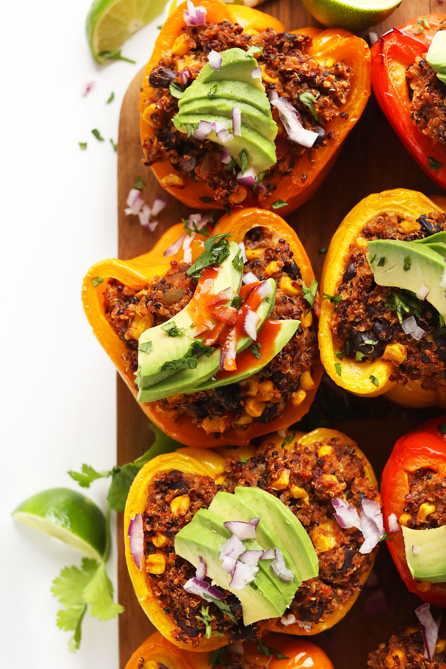 Half-Stuffed Bell Peppers with Quinoa and Black Beans