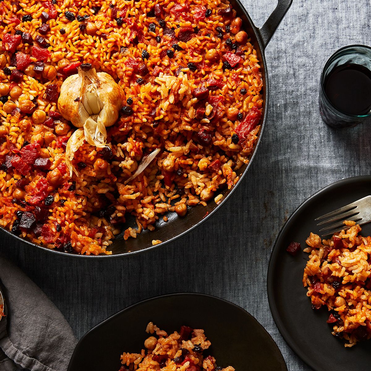 Spanish-Style Tomato and Chorizo Rice Skillet