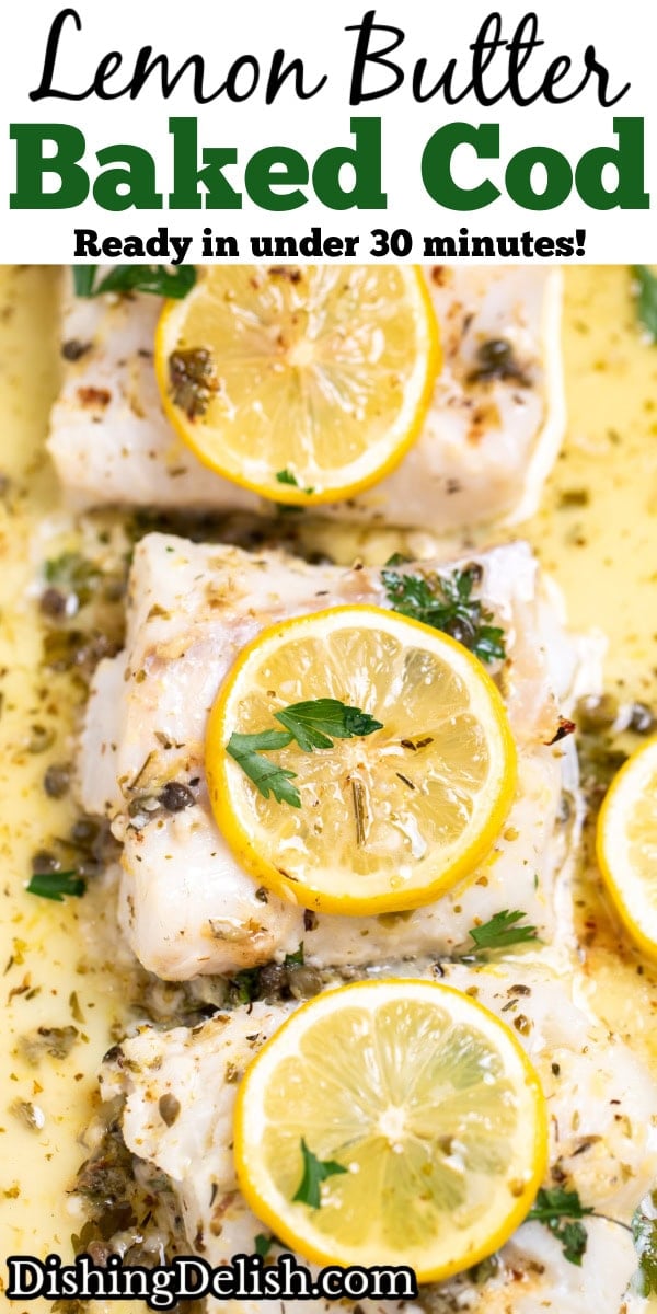 Baked Cod with Lemon-Caper Butter and Garlic Herb Quinoa