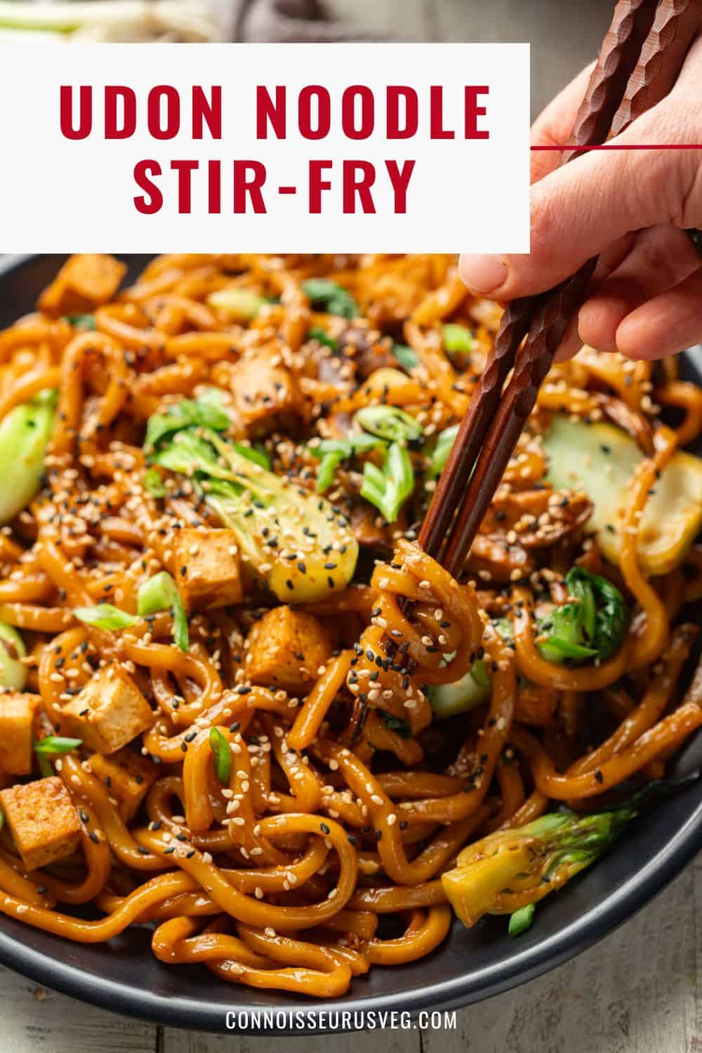 Stir-Fried Udon Noodles with Sesame and Shiitake Mushrooms