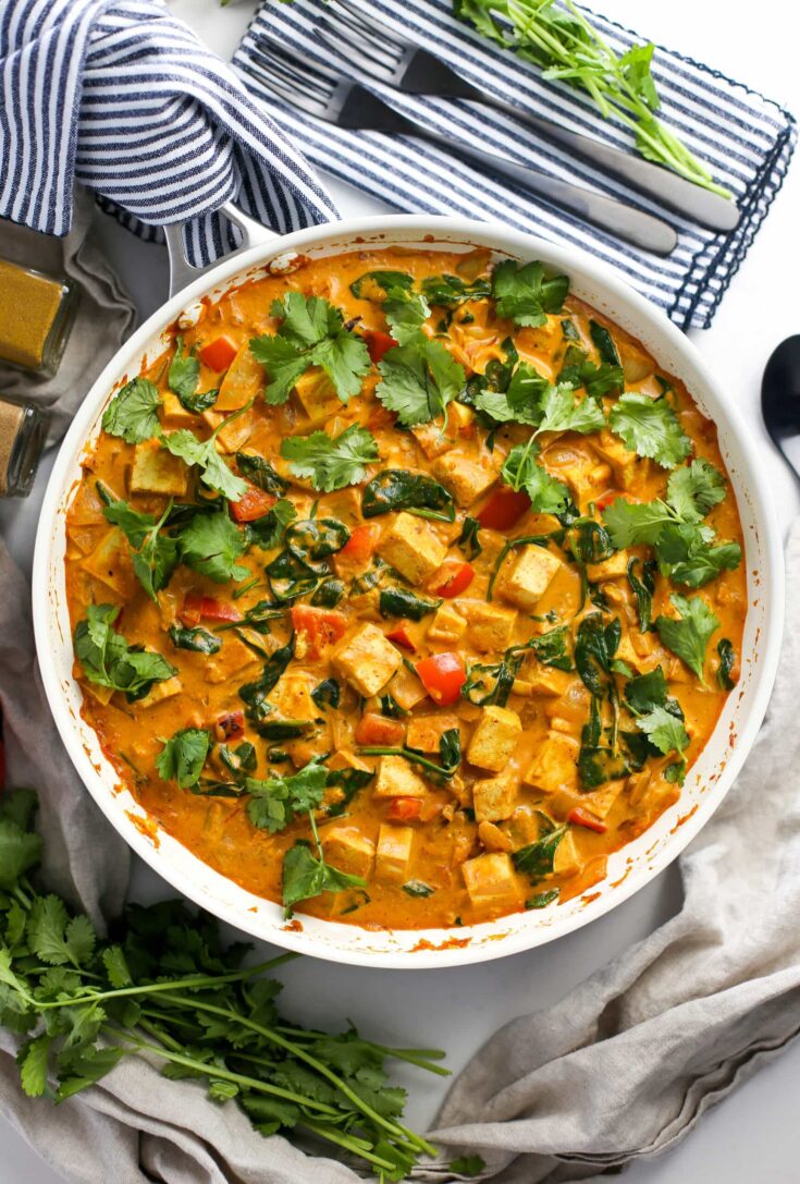 One-Pot Thai Coconut Curry Noodles with Tofu and Vegetables