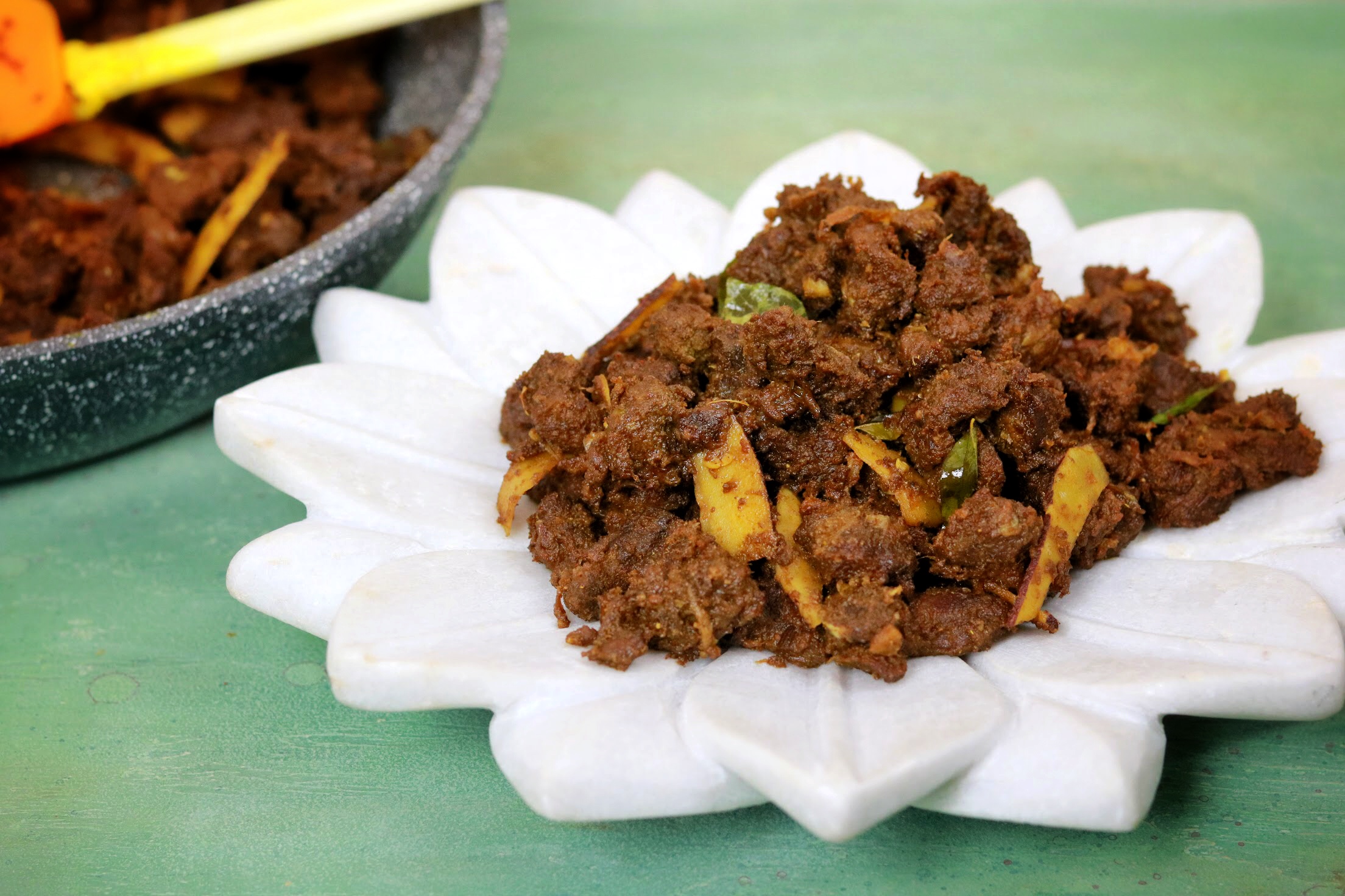 Goan Beef Ularthiyathu with Roasted Coconut
