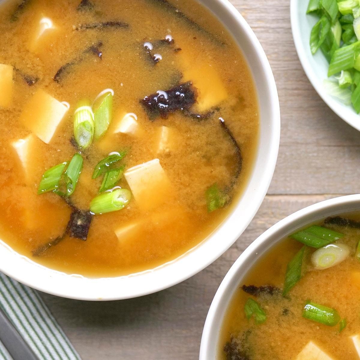True Japanese Miso Soup with Tofu and Wombok