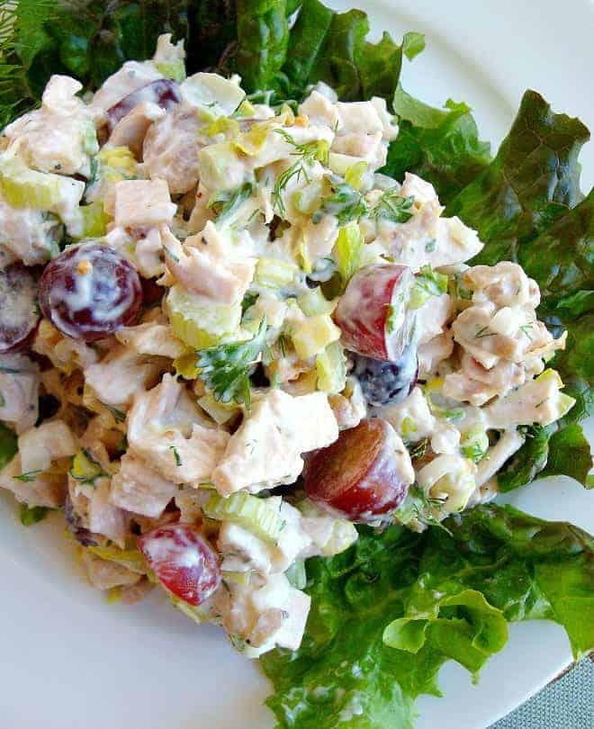 Cold Lemon-Dill Chicken Salad with Grapes and Walnuts