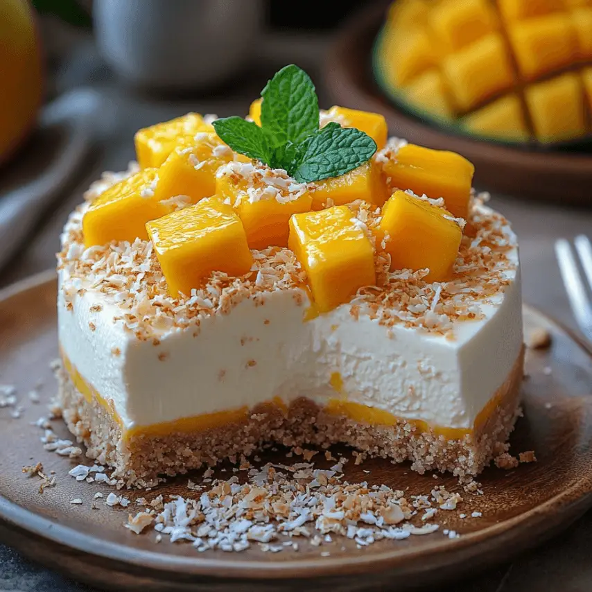 No-Bake Mango Coconut Cream Tart