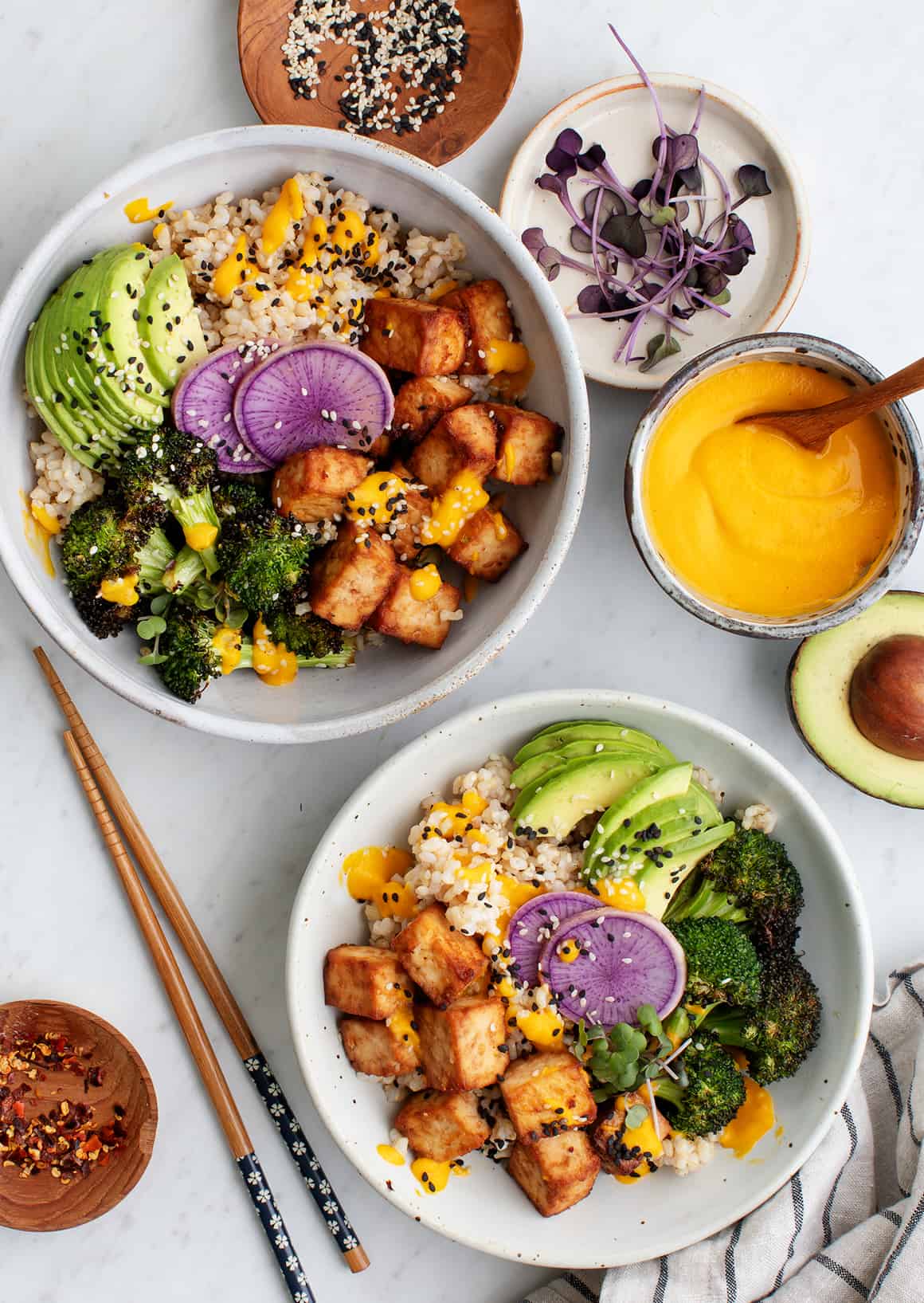 Lemon-Ginger Rice Bowl with Tofu and Edamame