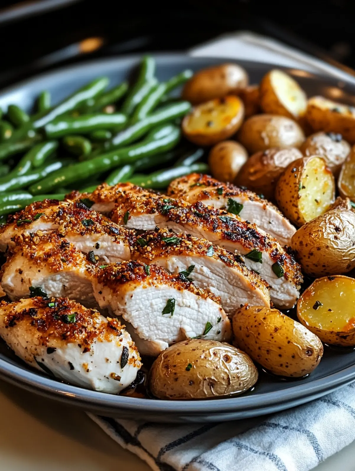 Herb-Crusted Chicken with Dill Potatoes