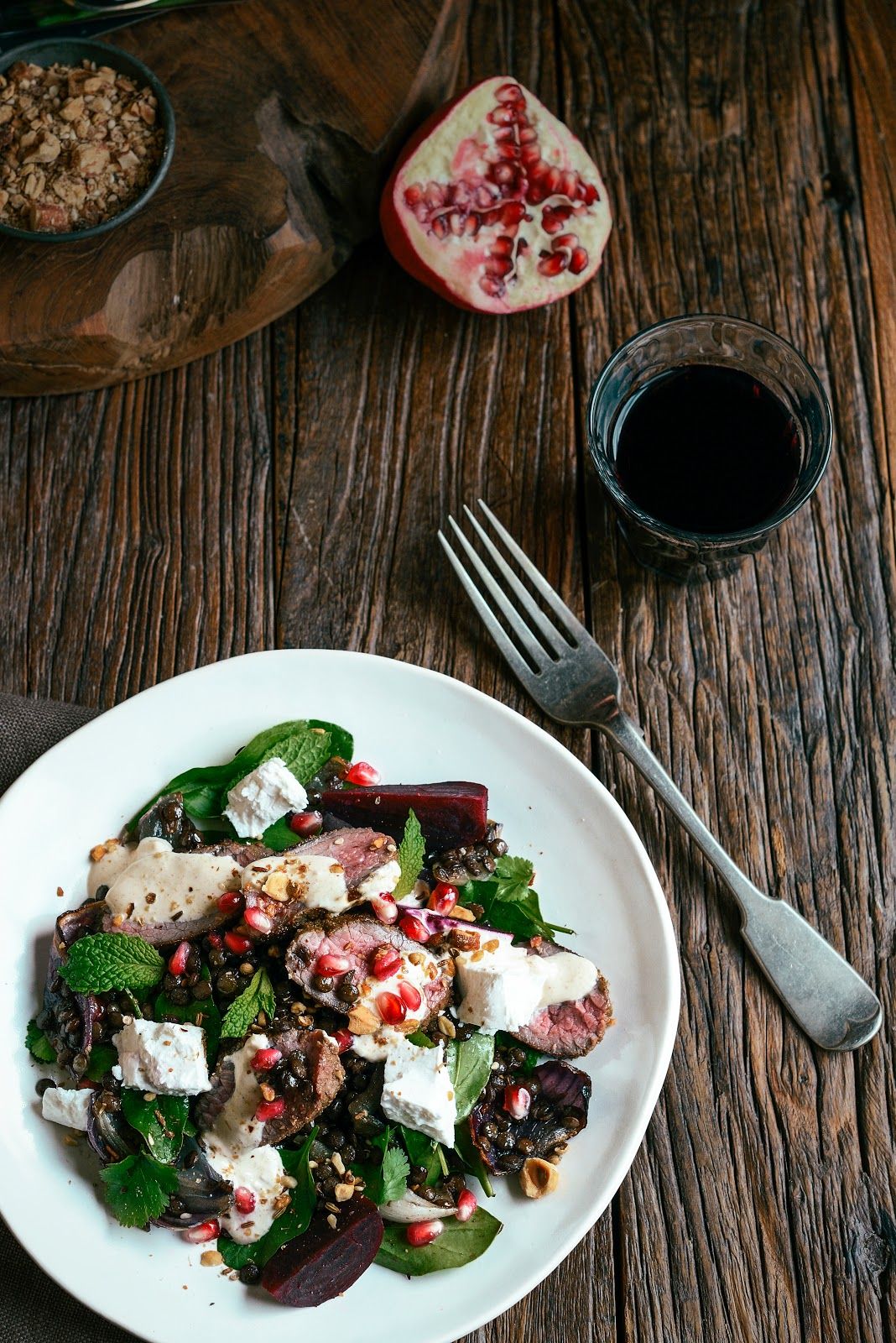 Wellington Lamb Salad with Roasted Beetroot and Mint Yogurt