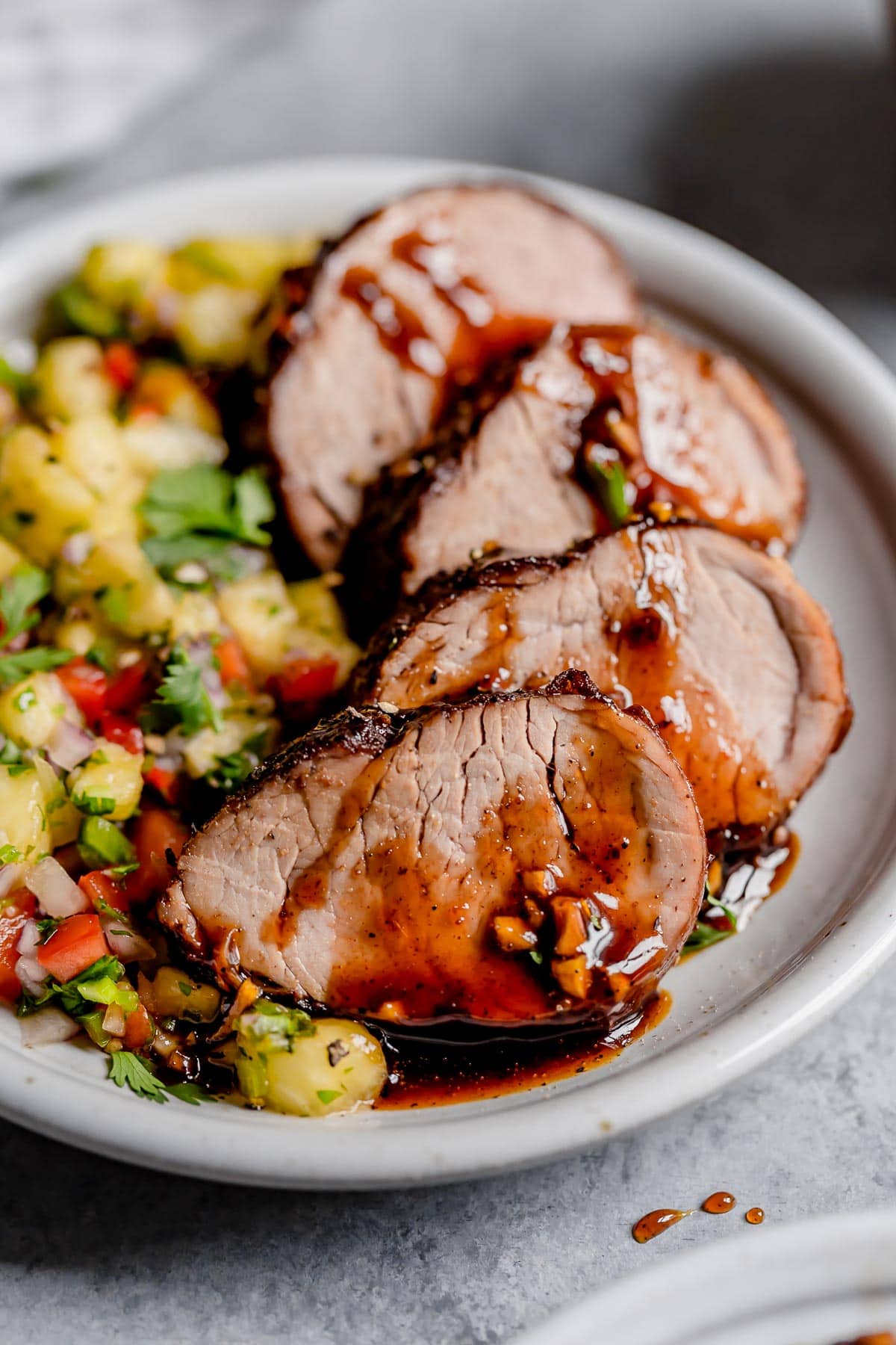 Spiced Rum-Glazed Pork Tenderloin with Pineapple Salsa