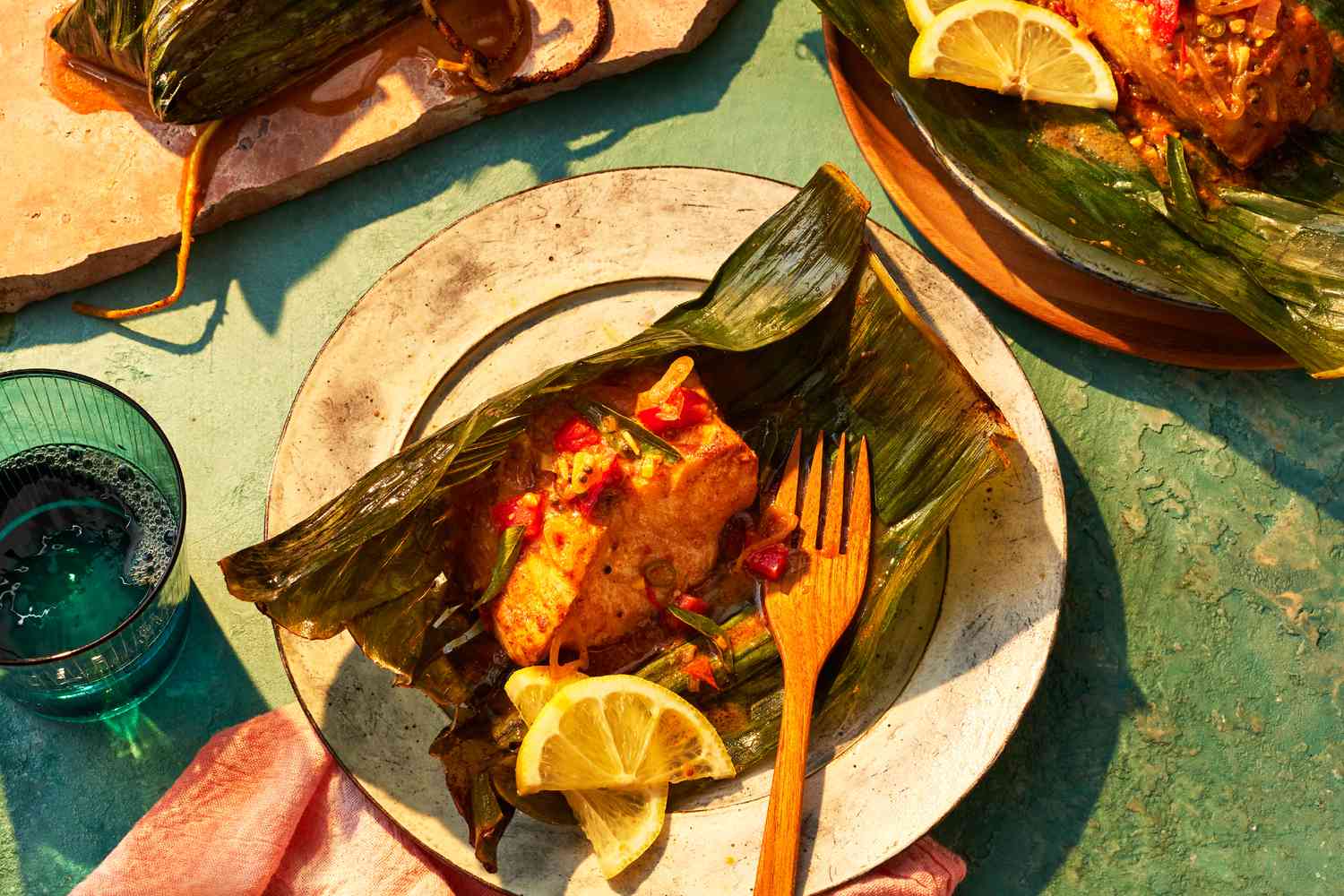 Charred Banana Leaf-Wrapped Miso-Glazed Fish