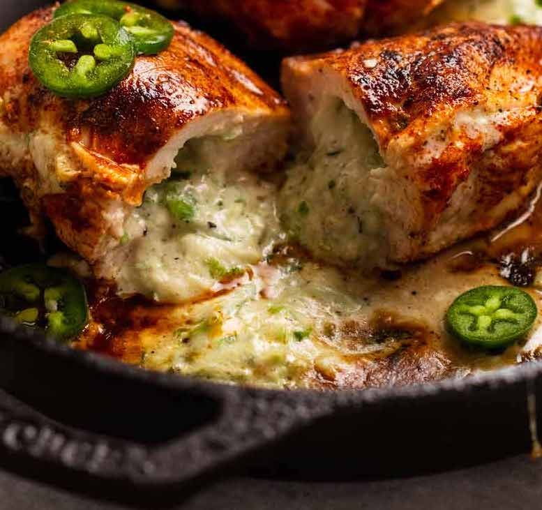 Smoked Jalapeño Popper Stuffed Chicken Breasts