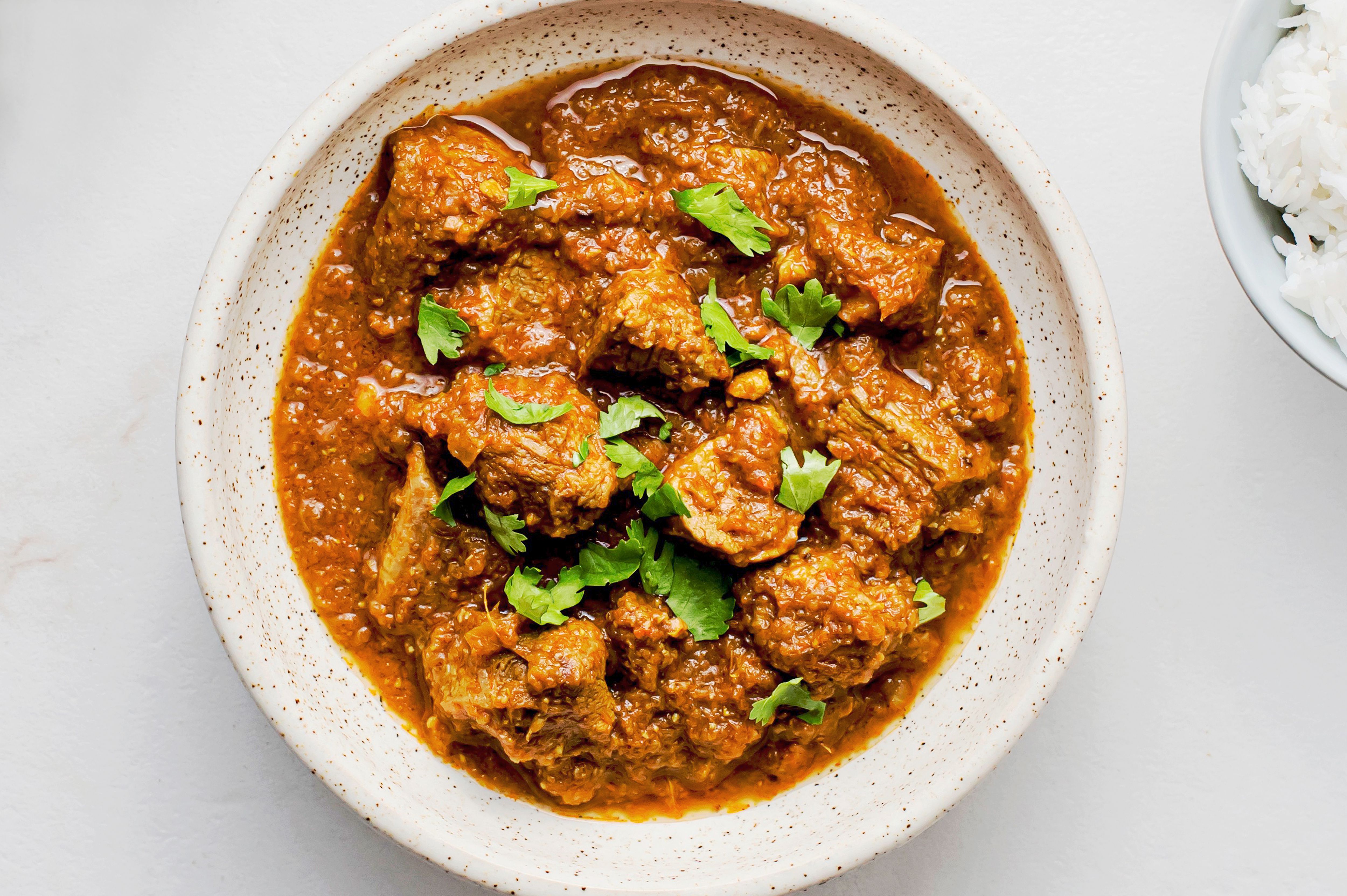 Slow Cooker Tamil Nadu Chicken Curry with Manapparai Murukku Crumble