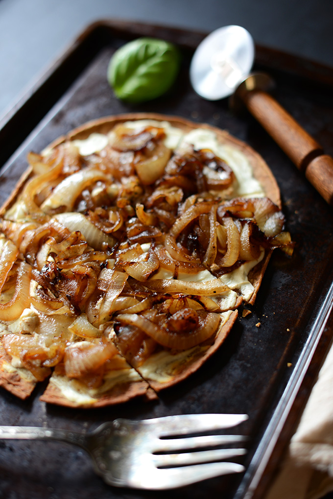 Four-Cheese Pizza with Caramelized Onions and Thyme
