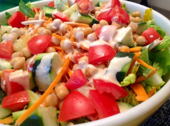 Lemon-Tahini Chickpea Salad with Cucumber
