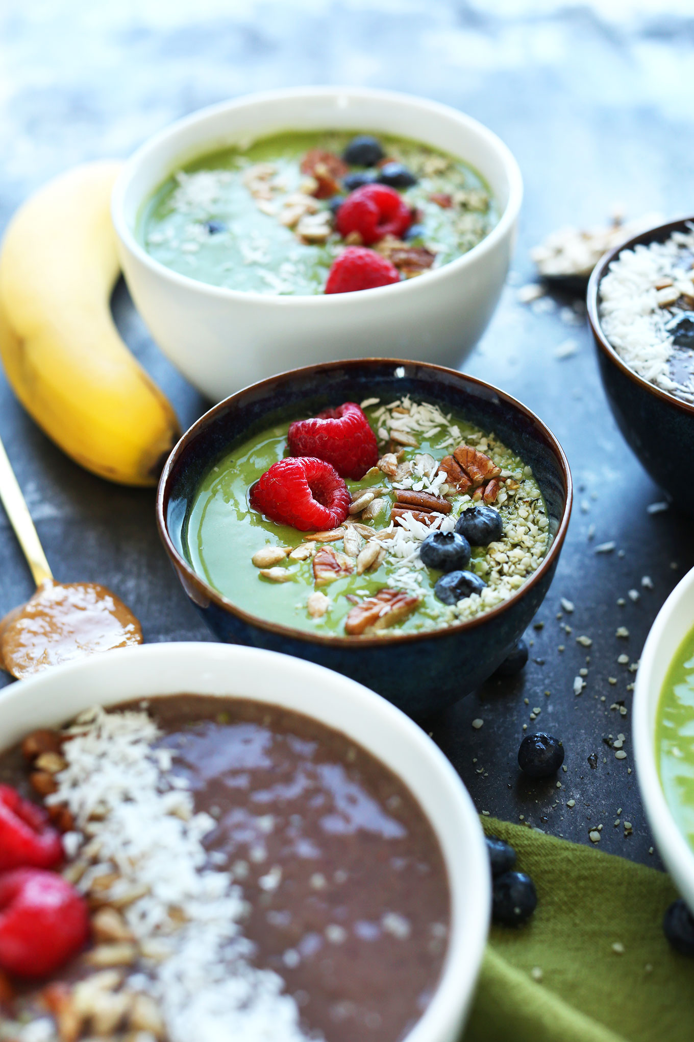 Charred Banana and Macadamia Nut Tiki Smoothie Bowl