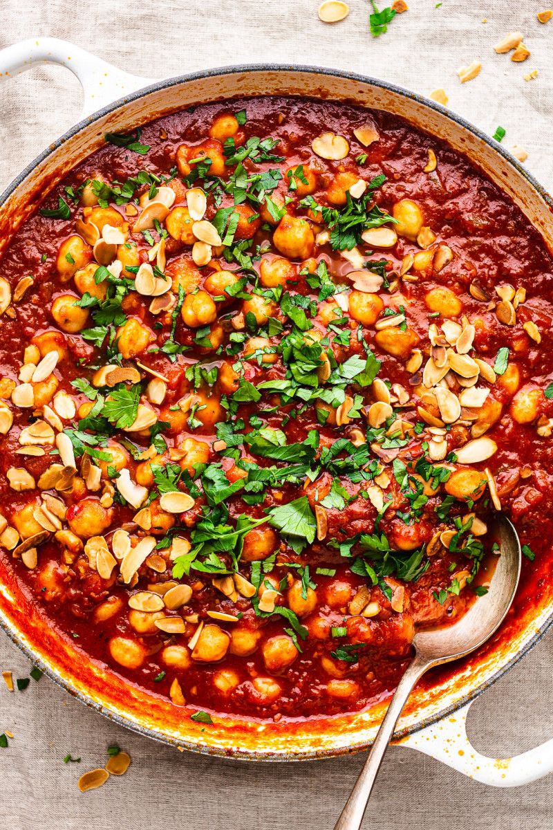 Harissa-Spiced Lentil and Chickpea Stew with Couscous
