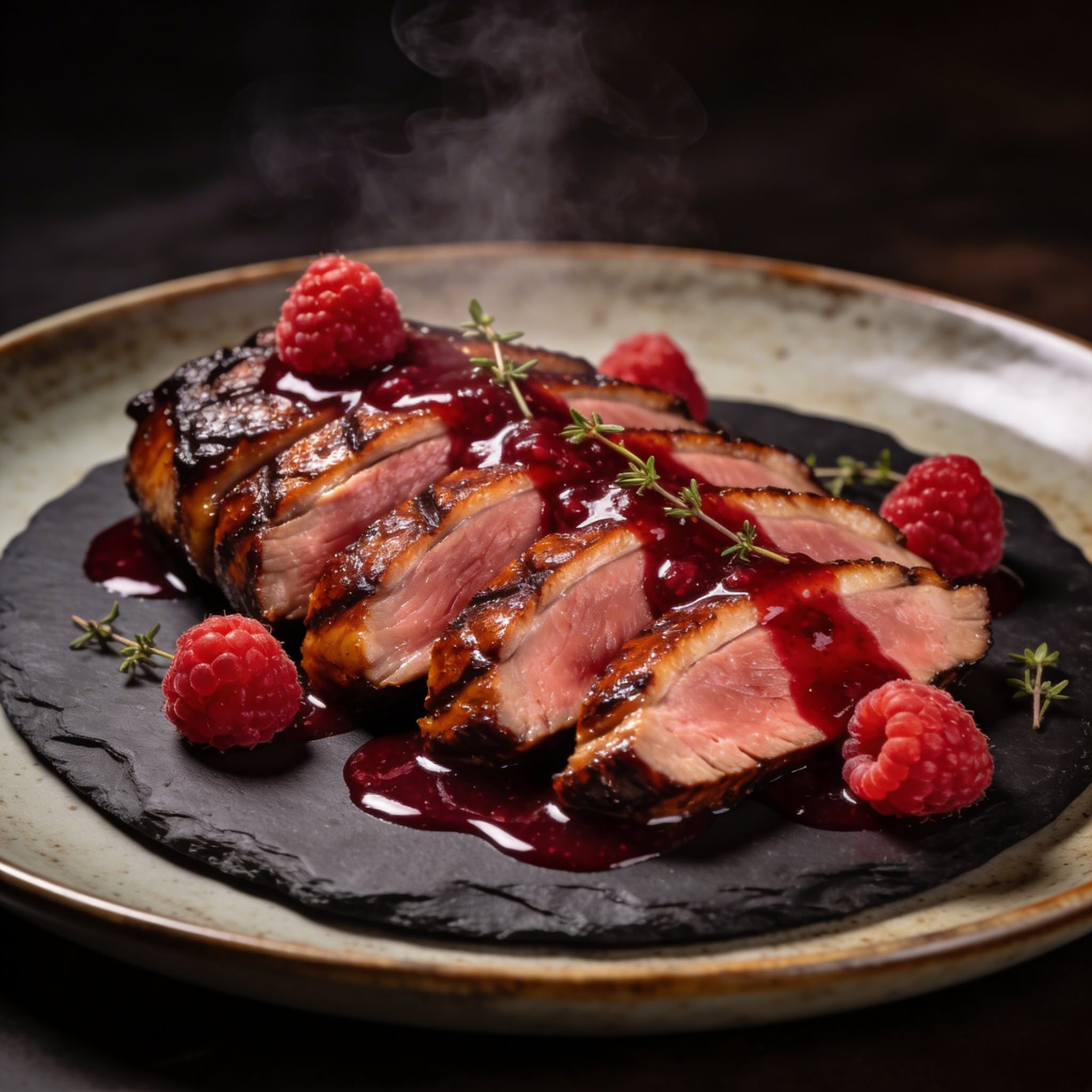 Sautéed Duck Breast with Blackberry and Red Wine Reduction