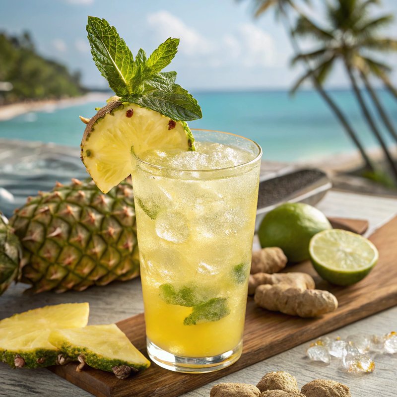 Tropical Pineapple-Ginger Fizz
