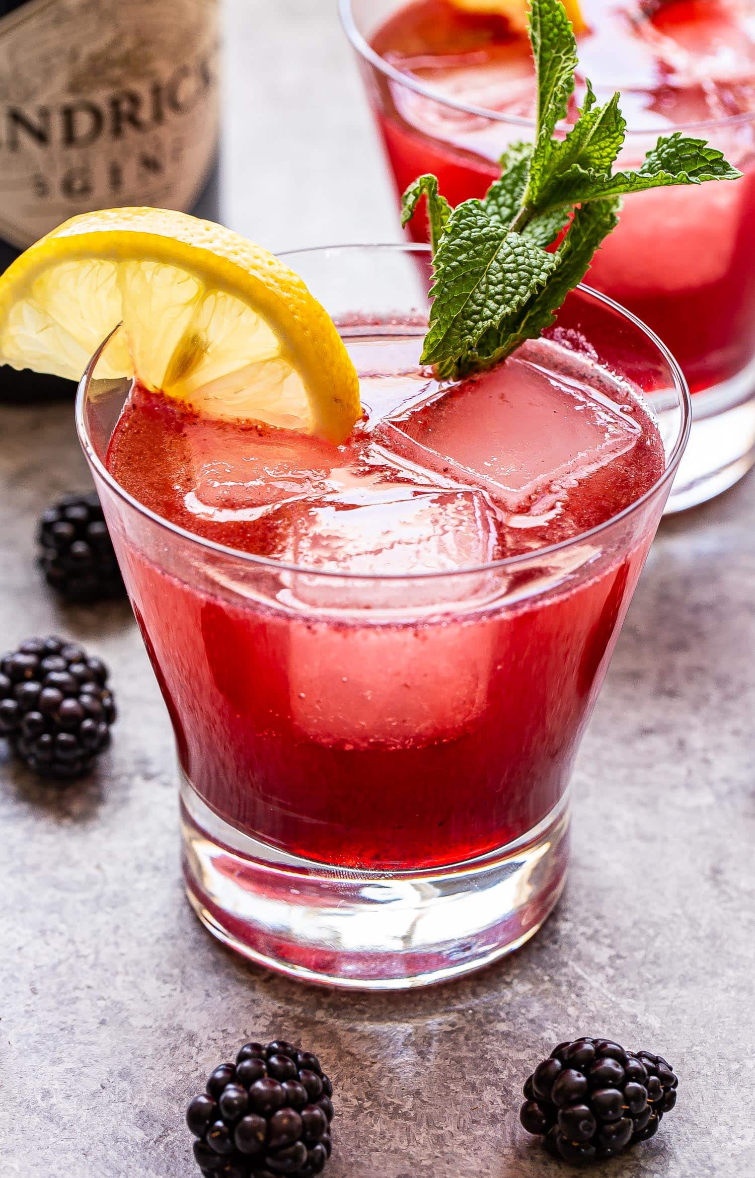 Blackberry Gin Fizz with Lemon Zest