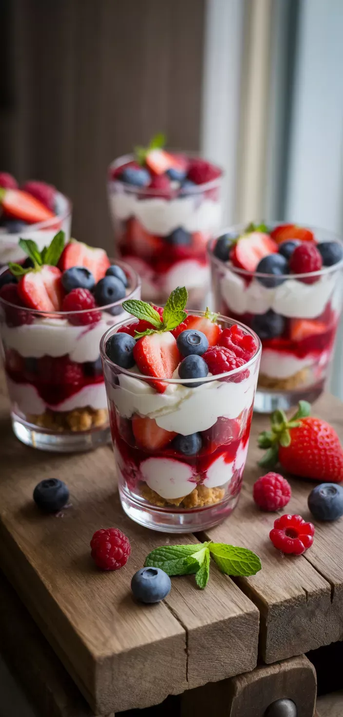Individual Berry Trifle with Mascarpone Cream